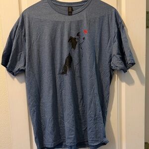 Charming Blue Dog Print Tee